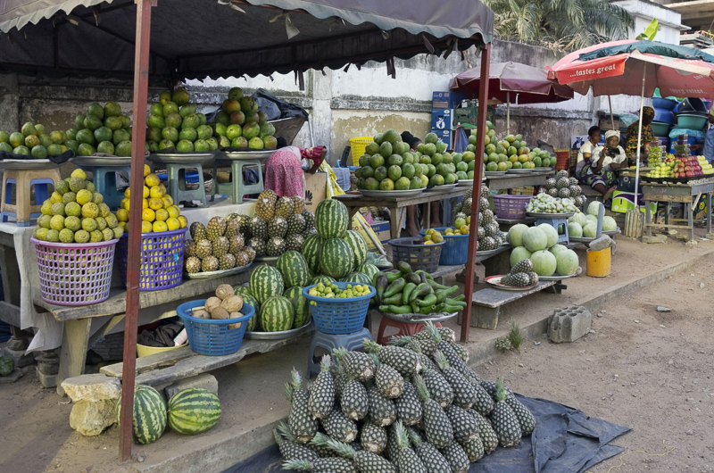 Fresh Fruit Vendor at a Local Market