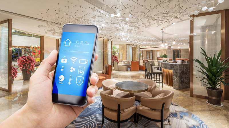 Smart Phone in Hotel Restaurant